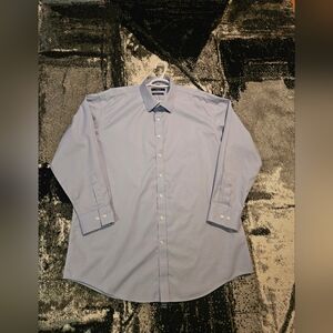 Grafton 18T 34/35 Men's Blue Dress Shirt- NON IRON